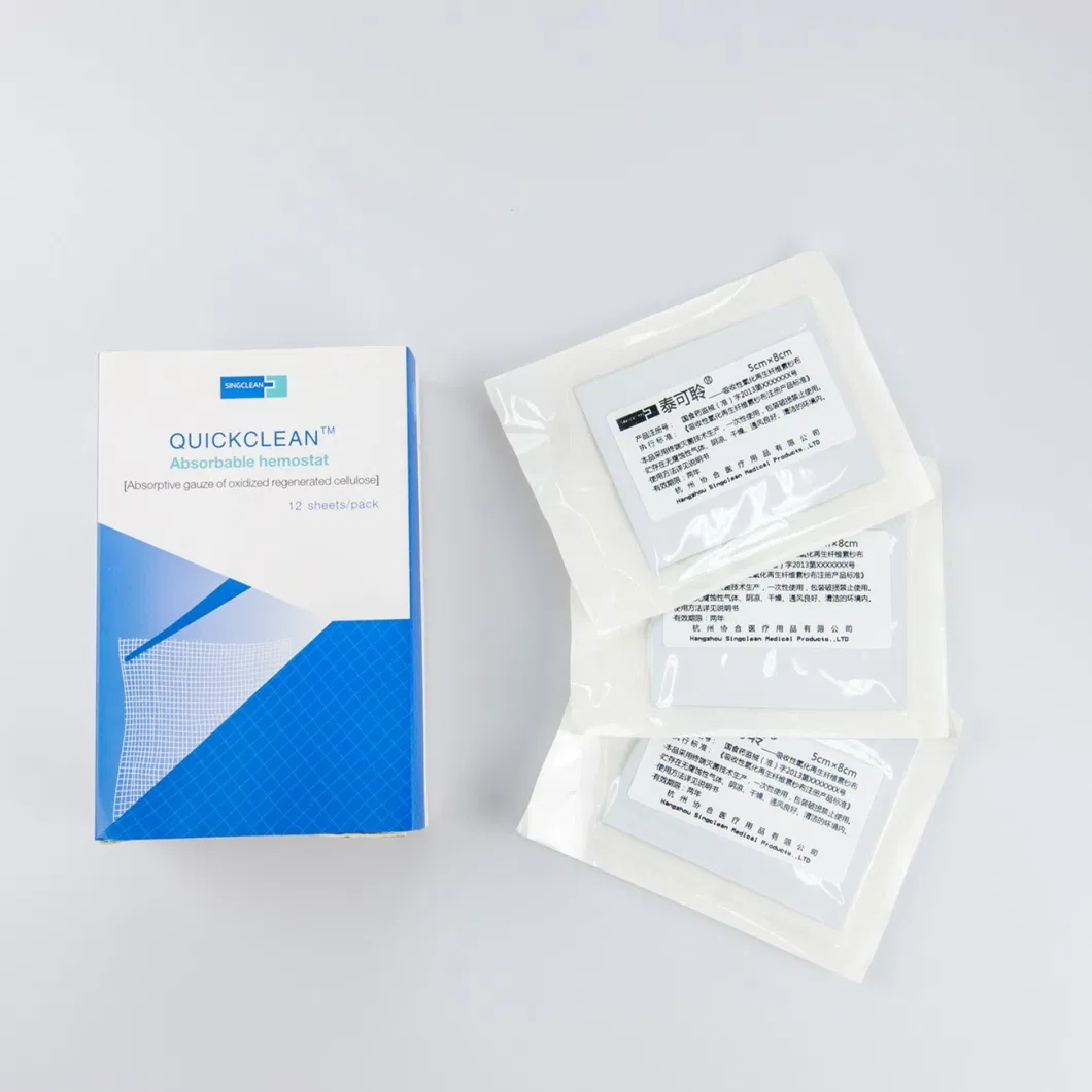 Wound Care Bandage Absorbable Hemostatic Gauze for Hemostasis with Regenerated Cellulose Material with CE Certificate