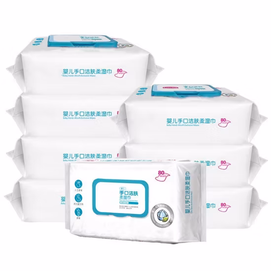 Spunlace Non Woven Fabric Wet Tissue Supplier Hot Selling Hygiene Products 80 Pieces Wet Wipes