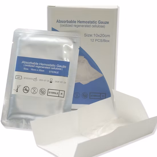 Gaze hémostatique résorbable de bandage de soin de blessure pour l'hémostase avec le matériel régénéré de cellulose