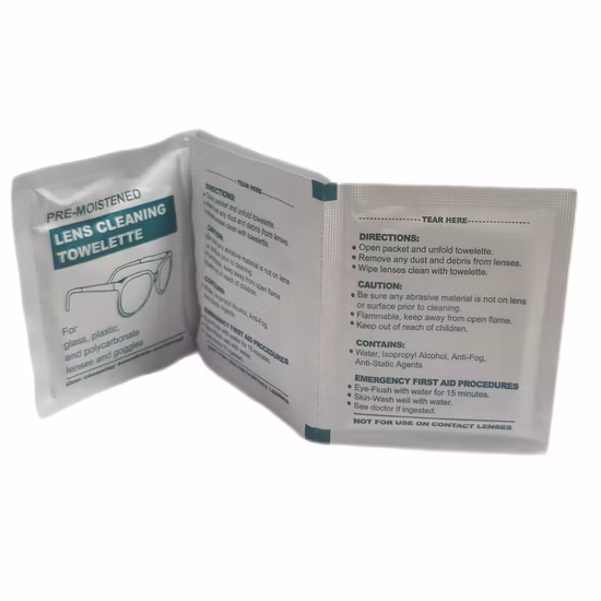 Lingettes nettoyantes humides pour lunettes et lingettes nettoyantes humides et sèches pour écrans