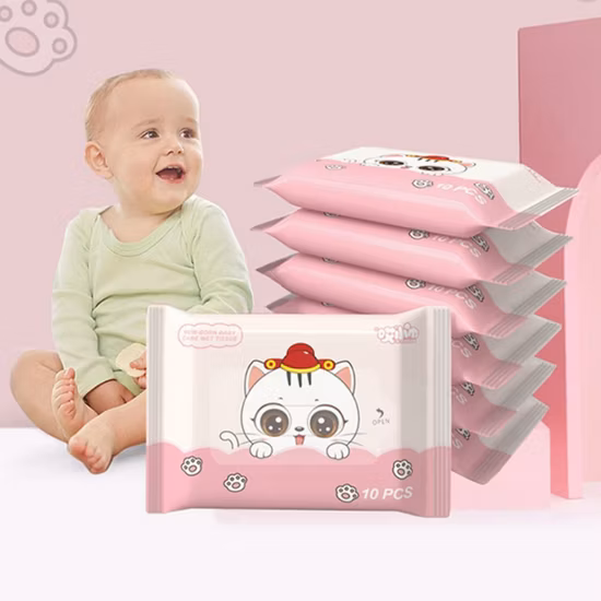 Lingettes humides personnalisées de haute qualité, papier humide enveloppé avec logo privé, vente en gros
